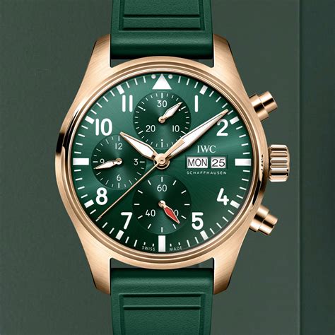 iwc pilot 41 green|iwc pilot chronograph 41mm green.